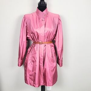 Cambridge Metallic Pink RainCoat Size 12 Electric Pink Jacket